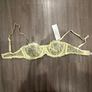 Urban Outfitters Cream Lace Bralette with Underwire and Adjustable Straps